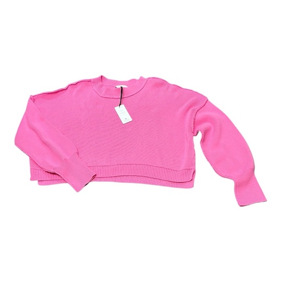 Pink Rose - NWT -  Malibu Pink Oversized Cropped Sweater - Picture 1 of 4